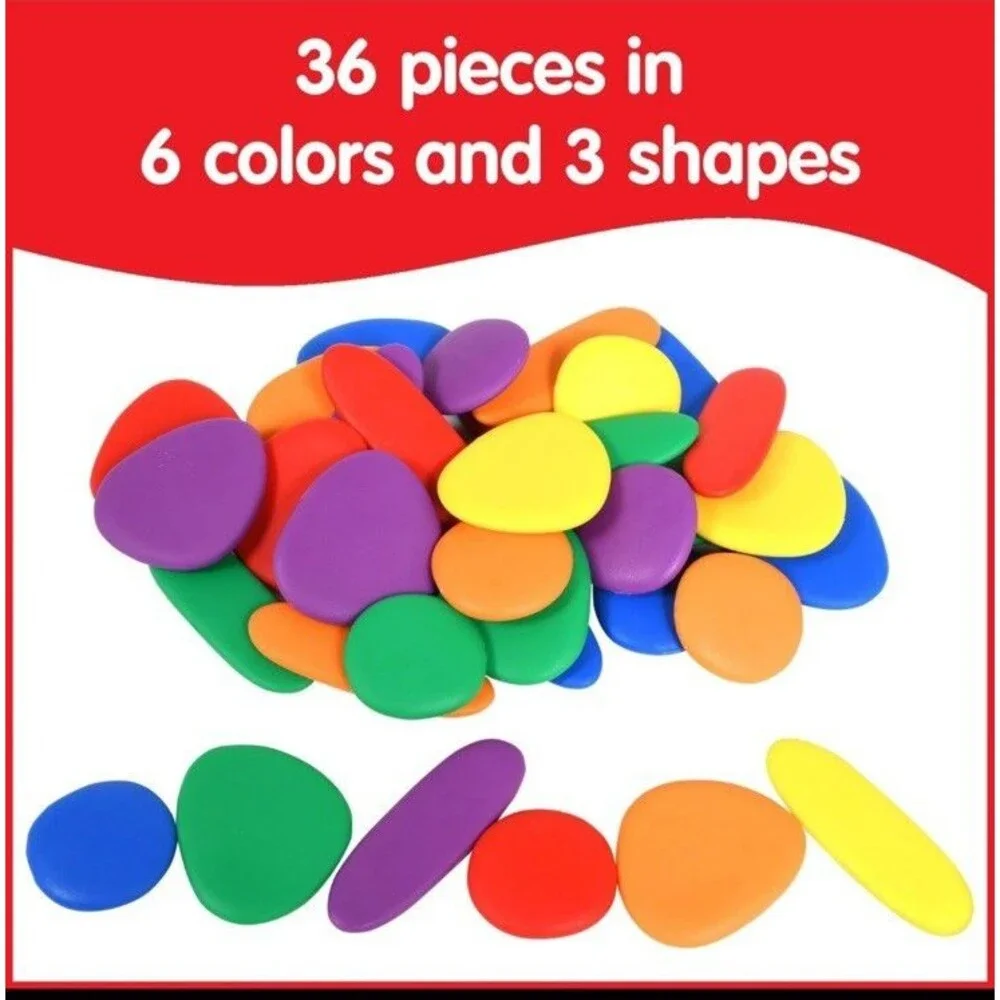Rainbow Pebbles - Junior - Mini Jar - Ages 18M - The Original Sorting 28 pieces
